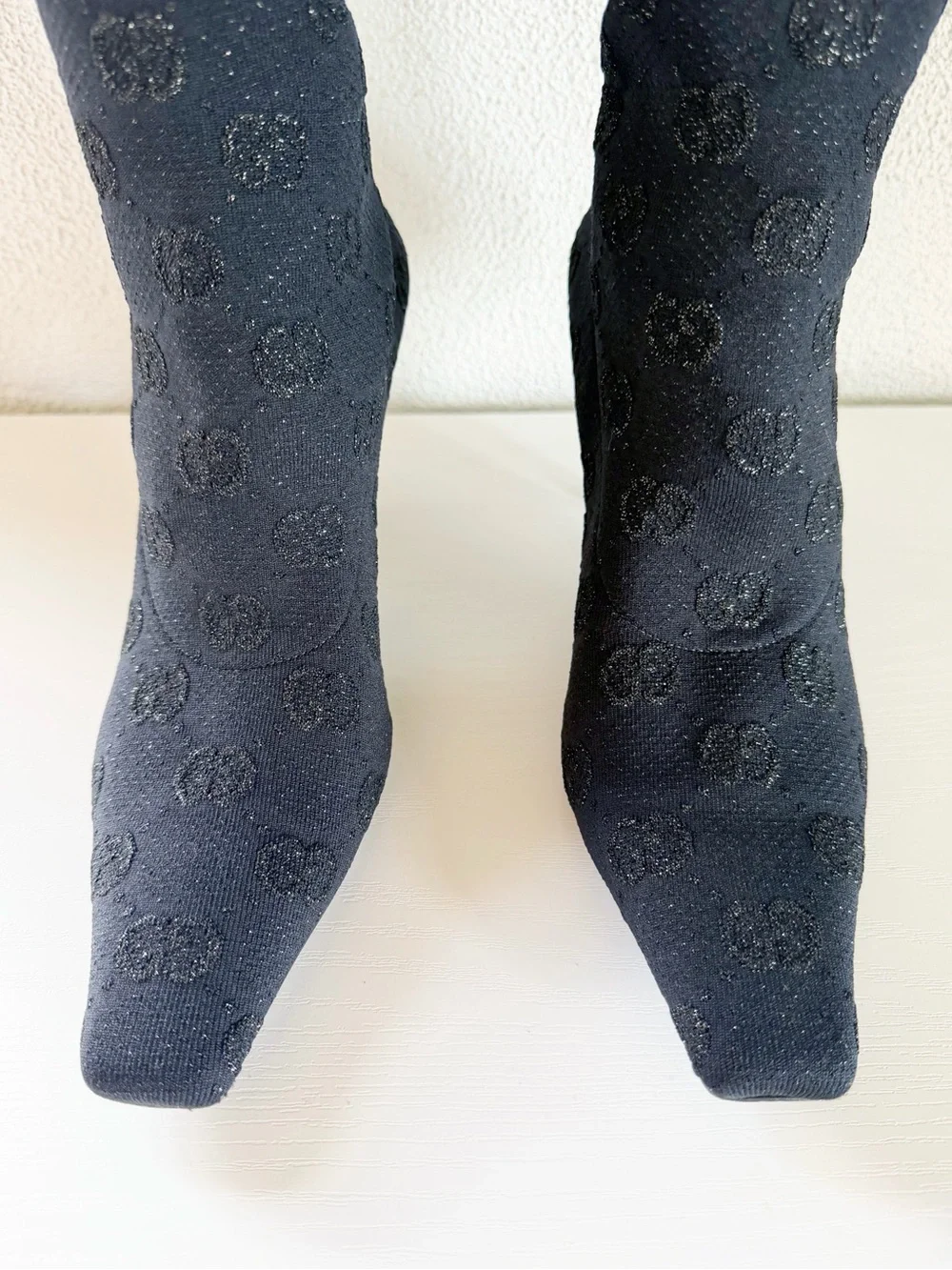 Gucci Demi GG Jacquard Monogram Over The Knee Sock Boots EU 39